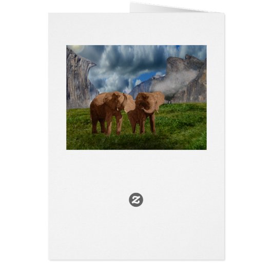 Elephant Duo Oil Paint, Birthday Kaart (Achterkant)