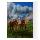Elephant Duo Oil Paint, Birthday Kaart (Binnen (Links))