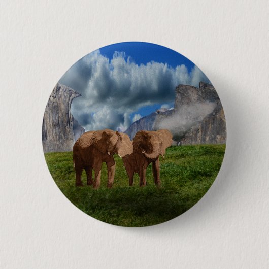 Elephant Duo Oil Paint, Button Badge (Voorkant)