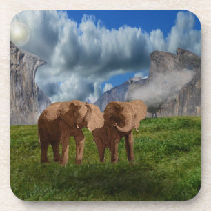 Elephant Duo Oil Paint, Hard Cork Onderzetter Set
