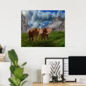 Elephant Duo Oil Paint, Poster (Thuiskantoor)