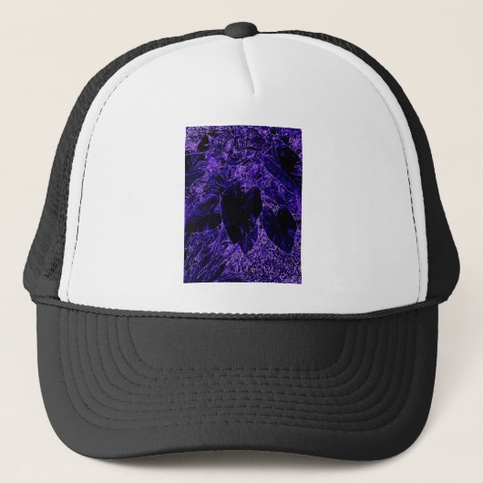 Elephant Ear Leaf Deepest Paars Trucker Pet (Voorkant)