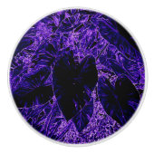 Elephant Ear Leaves in het diepste Paarse Keramische Knop (Voorkant)