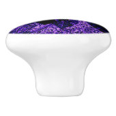 Elephant Ear Leaves in het diepste Paarse Keramische Knop (Zijkant)