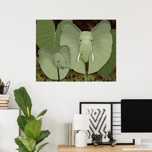 Elephant Ears Fantasy Plant Poster (Thuiskantoor)