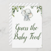 Elephant eens Baby Food Game Sign Size 5x7" Kaart (Voorkant / Achterkant)