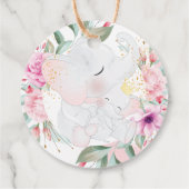 Elephant Elegant girl baby shower Gepersonaliseerd Bedankjes Labels (Achterkant)