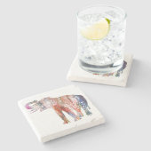 Elephant, Elephant Gifts, Good Luck Stenen Onderzetter (Zijkant)