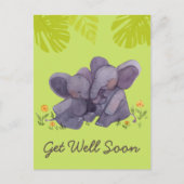 Elephant en aanmoediging om goede groene POS te kr Briefkaart (Voorkant)