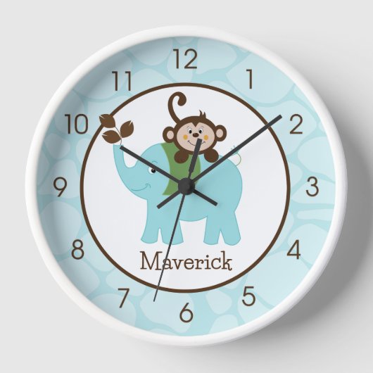 Elephant en aap Oerwoud Kinder Nursery Wall (Voorkant)