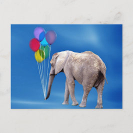 Elephant en ballonnen briefkaart