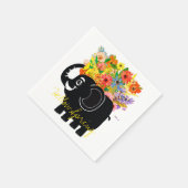 Elephant en bloemen Papier Napkin Servet (Hoek)