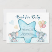 Elephant en Blue Star boeken vragen om Baby shower Kaart (Voorkant)