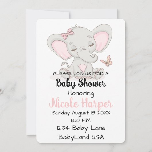 Elephant en Butterfly Feestdagenkaart (Voorkant)