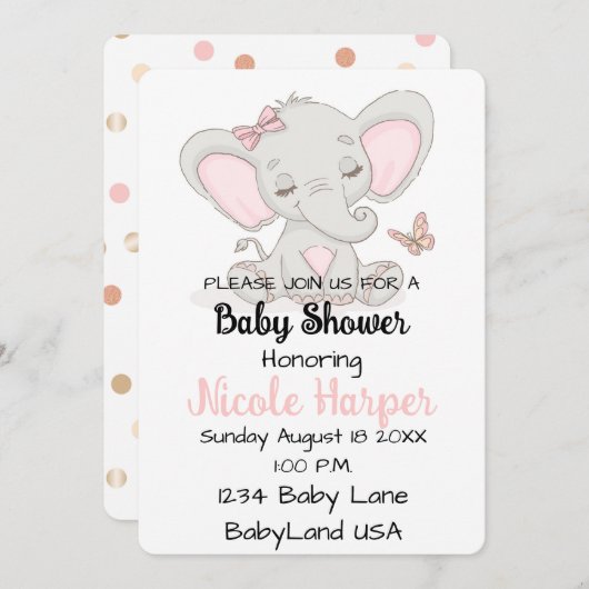 Elephant en Butterfly Feestdagenkaart (Voorkant / Achterkant)