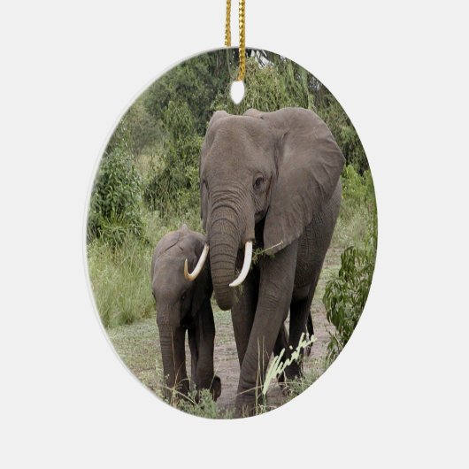 Elephant en Calf Ornament (tweezijdig) (Rechts)