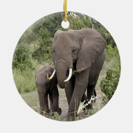 Elephant en Calf Ornament (tweezijdig) (Achterkant)