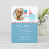 Elephant en Cupcake Custom Photo Kaart (Staand voorkant)