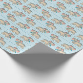 Elephant en de blauwvogel illustratie cadeaupapier (Hoek)