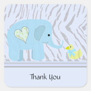 Elephant en Duck Hartelijk dank Vierkante Sticker