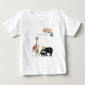 Elephant en Giraffe Floral - Aangepaste Baby (Voorkant)