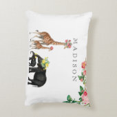 Elephant en Giraffe Floral - Aangepaste Baby Accent Kussen (Achterkant (Verticaal))
