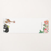 Elephant en Giraffe Floral - Aangepaste naam Yogamat (Voorkant (horizontaal))