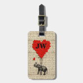 Elephant- en hartvormige ballonnen bagagelabel (Voorkant verticaal)