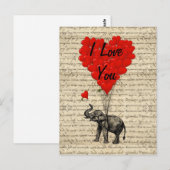 Elephant- en hartvormige ballonnen briefkaart (Voorkant / Achterkant)