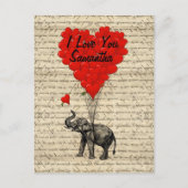 Elephant- en hartvormige ballonnen briefkaart (Voorkant)