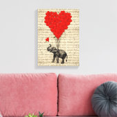 Elephant- en hartvormige ballonnen canvas afdruk (Insitu (Woonkamer))