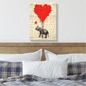 Elephant- en hartvormige ballonnen canvas afdruk (Insitu (Slaapkamer))