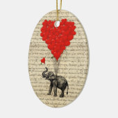Elephant- en hartvormige ballonnen keramisch ornament (Links)