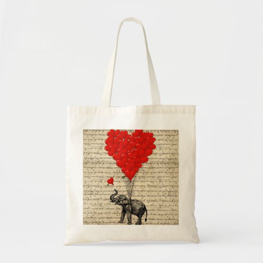 Elephant- en hartvormige ballonnen tote bag (Voorkant)