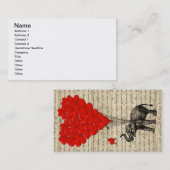 Elephant- en hartvormige ballonnen visitekaartje (Voorkant / Achterkant)