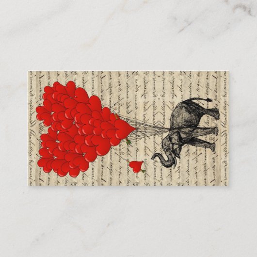 Elephant- en hartvormige ballonnen visitekaartje (Achterkant)