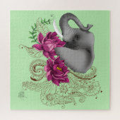 Elephant en Henna Legpuzzel (Horizontaal)
