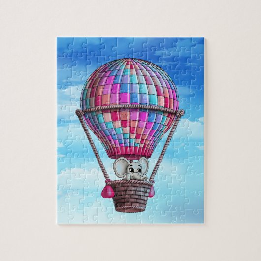 Elephant- en heteluchtballon legpuzzel (Verticaal)
