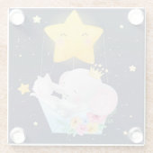 Elephant en Kitten Glazen Onderzetter (Achterkant)