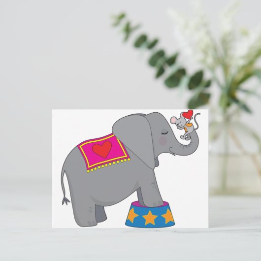 Elephant en muis briefkaart (Staand voorkant)