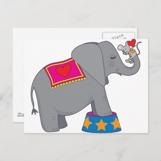 Elephant en muis briefkaart (Voorkant / Achterkant)