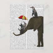Elephant en Penguin Briefkaart (Voorkant)