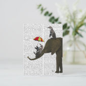 Elephant en Penguin Briefkaart (Staand voorkant)