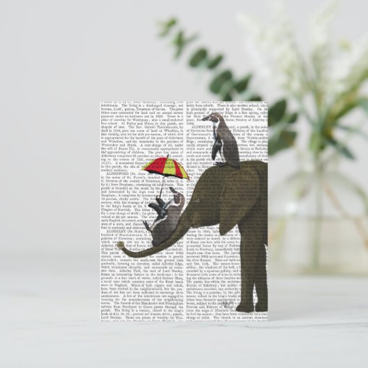 Elephant en Penguin Briefkaart (Staand voorkant)