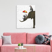 Elephant en Penguin Canvas Afdruk (Insitu (Woonkamer))