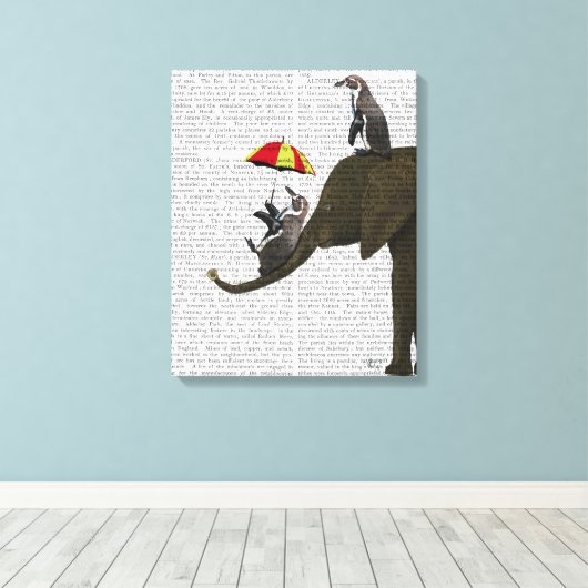 Elephant en Penguin Canvas Afdruk (Insitu (Houten vloer))