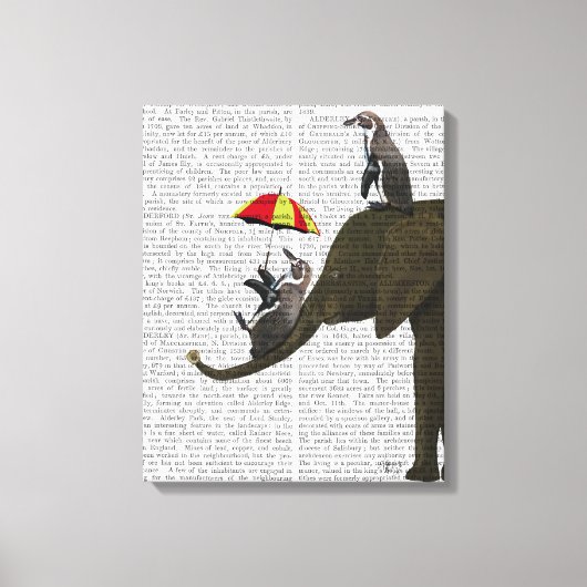 Elephant en Penguin Canvas Afdruk (Voorkant)