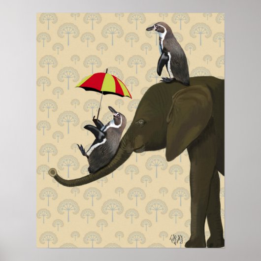 Elephant en pinguïns poster (Voorkant)