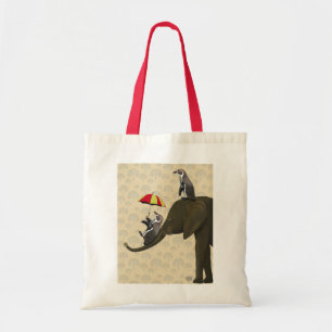Elephant en pinguïns tote bag