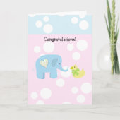 Elephant en Polka Dot Baby gefeliciteerd Kaart (Voorkant)